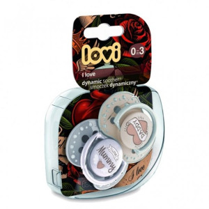 Lovi Smoczek uspokajający dynamiczny 0-3 m I Love 2 szt 22/866