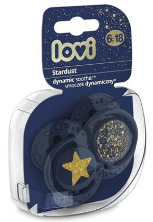 Lovi Smoczek uspokajający dynamiczny 6-18 m Stardust Blue 2 szt 22/894