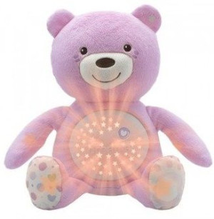 Chicco Miś Baby Bear z projektorem różowy
