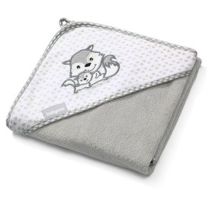 Baby Ono Okrycie Kąpielowe Bambusowe z Kapturkiem 100x100 Szary