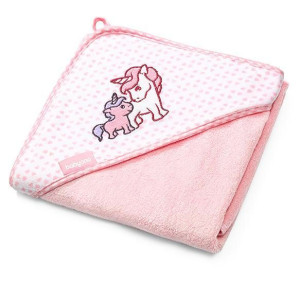 Baby Ono Okrycie Kąpielowe Bambusowe z Kapturkiem 76x76 Róż