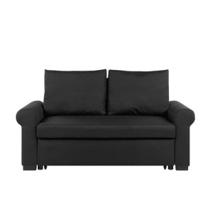 Sofa rozkładana czarna SILDA