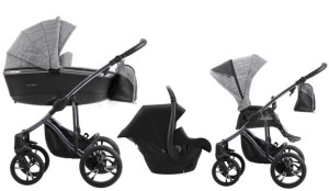 Wózek uniwersalny Bebetto Bresso Premium Class DARK 02 3w1