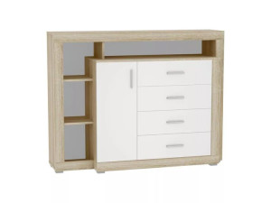 Komoda 1d4s Montana3 Front Mdf Biały Połysk Korpus Sonoma