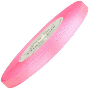 Wstążka satynowa różowa 6mm - 32mb