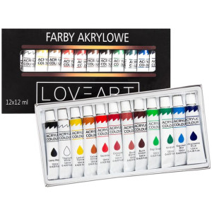 Zestaw farb akrylowych Loveart 12x12ml