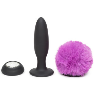 Wibrujący ozdobny korek analny - Happy Rabbit Rechargeable Vibrating Butt P