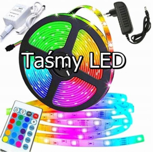 Taśma Led Smd 3528 5m Zestaw Wodoodporna Rgb Pilot