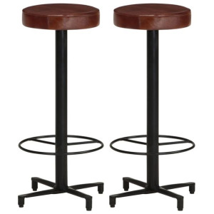 Stołki barowe, 2 szt., 76 cm, skóra naturalna