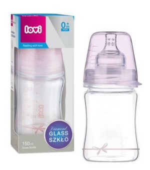 Lovi Butelka Szklana Baby Shower 150 ml ze smoczkiem 0m+ 74/104 girl