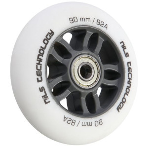 Zestaw kółka matowe Nils Extreme PU 90x24 82A 4 sztuki + ABEC-9 chrome 8 sz