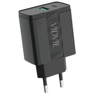 Ładowarka sieciowa VIDVIE PLE230C 1xUSB + 1xType C + kabel Type C 3A, QC cz