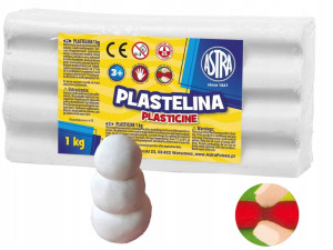 ASTRA PLASTELINA Szkolna BIAŁA Blok 1 KG