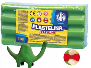 ASTRA PLASTELINA Szkolna JASNO ZIELONA Blok 1 KG