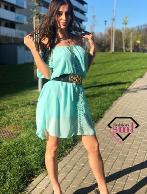 Kayla SUKIENKA Hiszpanka NA RAMIONA miętowa