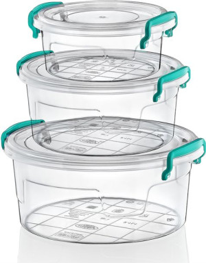 Komplet 3 pojemników okrągłych MULTI BOX 0,6L  1,2L  2L