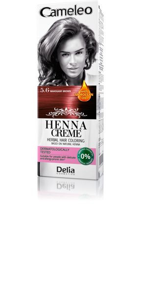 Cameleo henna ziołowa do włosów 5.6 mahoniowy brąz Nowy Delia Cosmetics brą