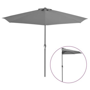 Półparasol balkonowy na słupku z aluminium, 300x150 cm, antracyt
