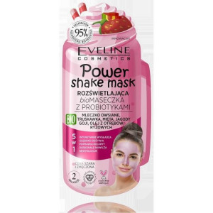 Eveline  Power Shake Rozświetlająca Maseczka-peeling z probiotykami truskaw