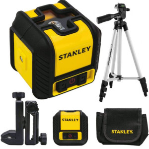 Stanley Cubix Poziomica Laser Krzyżowy + Statyw