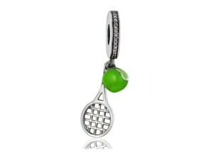 Srebrny Koralik Charm Beads Rakieta Tenisowa Piłka