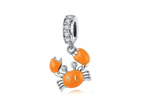Srebrny Koralik Charms Beads Raczek Rak Cancer