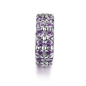 Srebrny Koralik Charms Beads Kółko Circle Cyrkonie