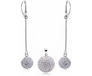 Srebrny Komplet Shamballa Swarovski Kule Kulki