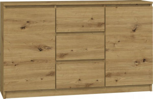 Komoda 2d3s 120cm Dąb Artisan Szuflady Drzwi Salon