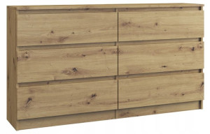 Komoda Szafka 140cm 6 Szuflad Malwa M6 Dąb Artisan