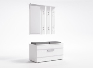 Garderoba Opal Ii Wieszak Lustro Szafka Biel