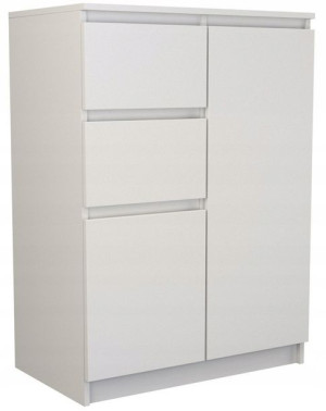 Komoda 2 Drzwi 2 Szuflady 70cm 2d2s Biel Mat