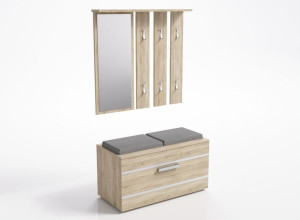 Garderoba Opal Ii Wieszak Lustro Szafka Sonoma