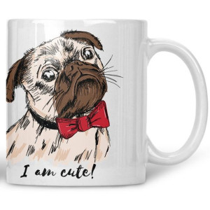 Kubek Mops pies pug I am cute