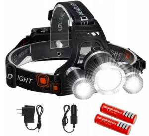 Latarka Czołowa 3 X Led T6 Lampka Czołówka Mocna