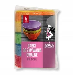 Gąbki do naczyń kuchenne Owalne 5szt Anna Zaradna