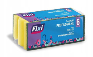 Zmywak gąbka do naczyń profilowany 6szt FIXI
