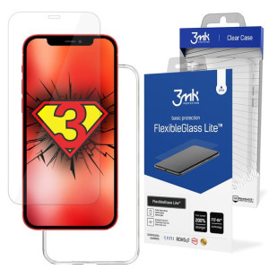 ZESTAW do iPhone 12 / 12 Pro - 3mk FlexibleGlass Lite i 3mk Clear Case