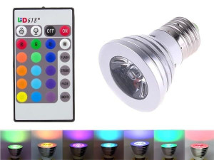 Żarówka RGB LED 16 kolorów pilot E27