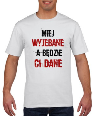 Koszulka męska Miej wyjebane a będzie Ci dane XXL Biały