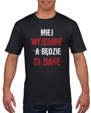 Koszulka męska Miej wyjebane a będzie Ci dane L Czarny