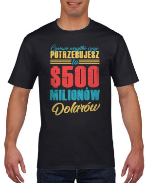 Koszulka męska 500 milionów dolarów S Czarny