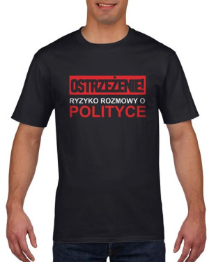 Koszulka męska Ryzyko rozmowy o polityce L Czarny