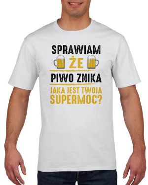 Koszulka męska Sprawiam, że piwo znika L Biały
