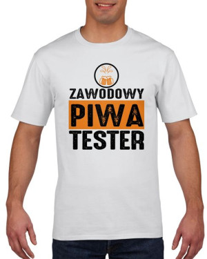 Koszulka męska Zawodowy tester piwa M Biały