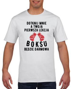 Koszulka męska Pierwsza lekcja boksu XL Biały