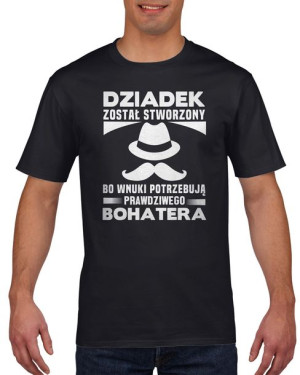 Koszulka męska Dziadek bohater M Czarny