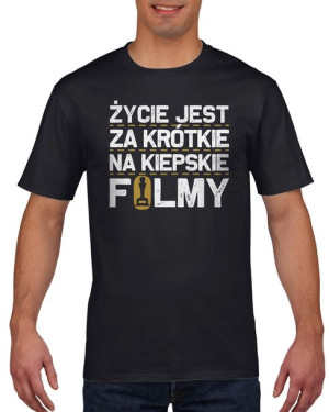 Koszulka męska Życie jest za krótkie M Czarny
