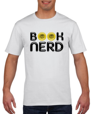 Koszulka męska Book nerd Mól książkowy S Biały