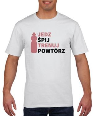 Koszulka męska Jedz śpij trenuj powtórz M Biały